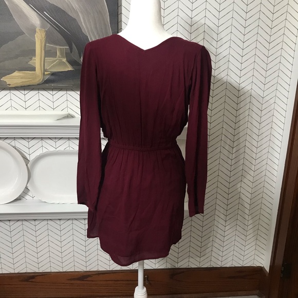 Chelsea and Violet burgundy Lon sleeve dress - Picture 2 of 6